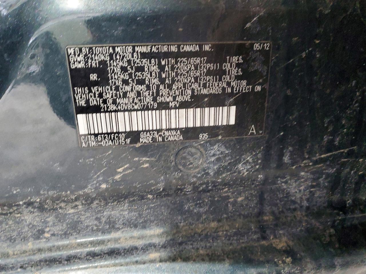 2012 Toyota Rav4 Base