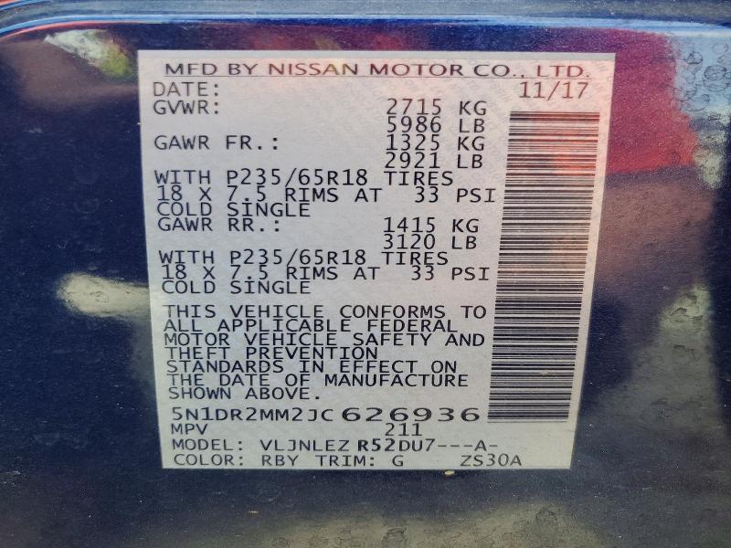 2018 Nissan Pathfinder sv