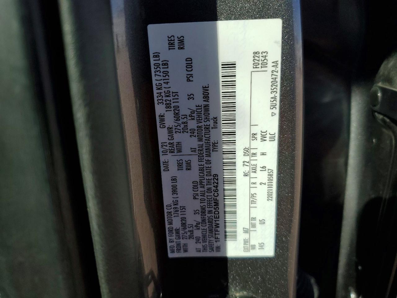 2021 Ford F150 Supercrew