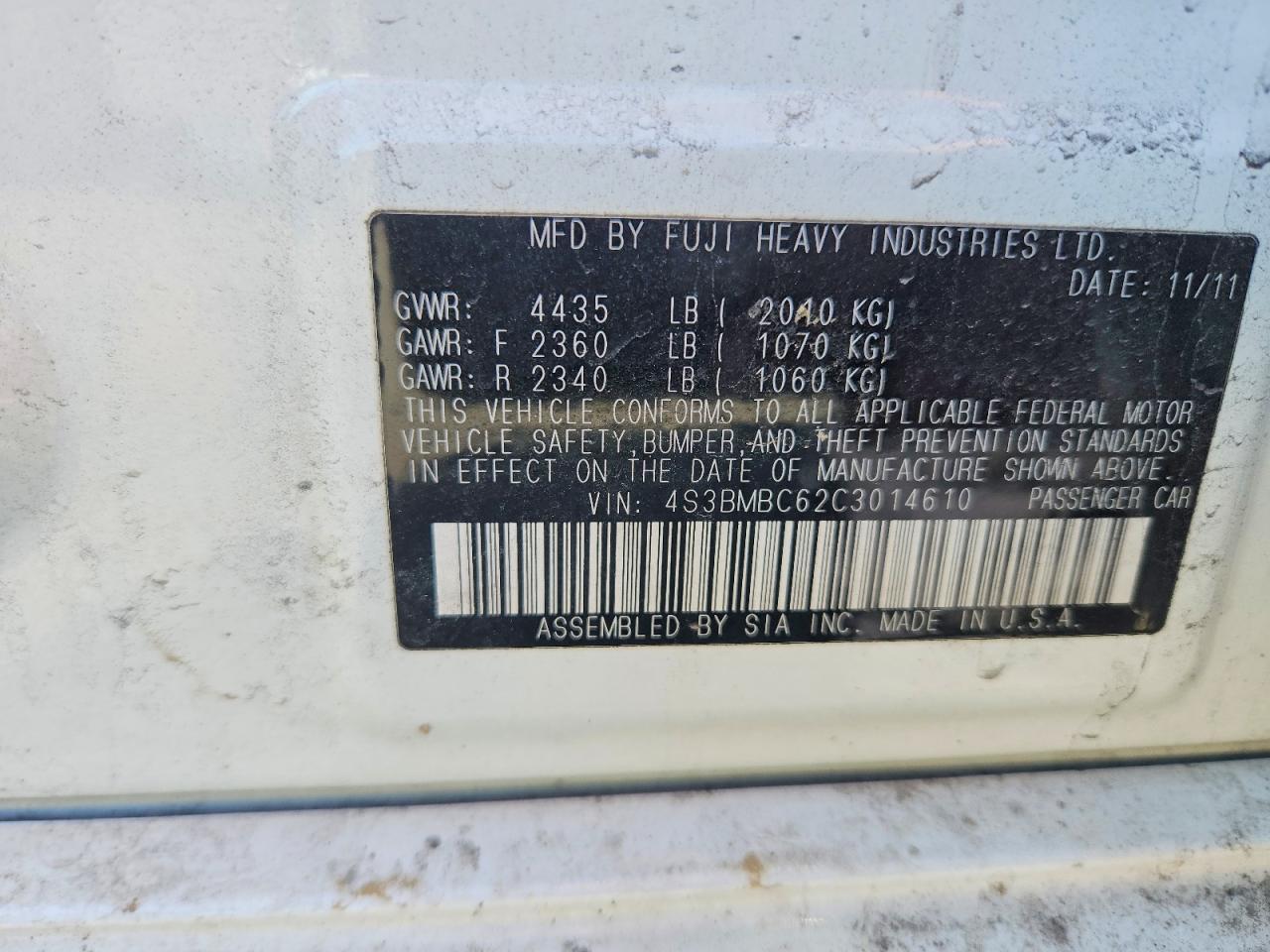 2012 Subaru Legacy 2.5i Premium