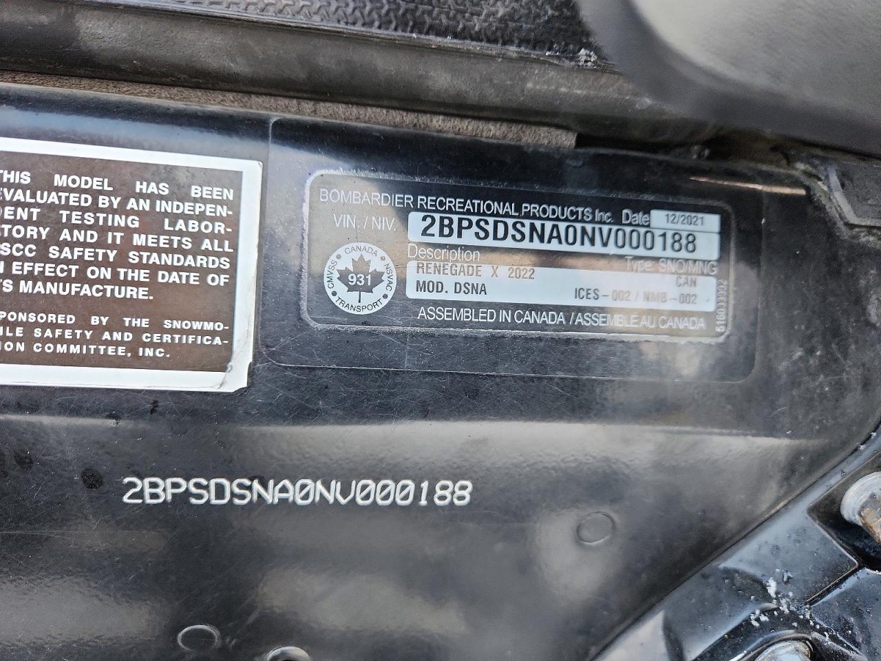 2022 Skidoo Snowmobile