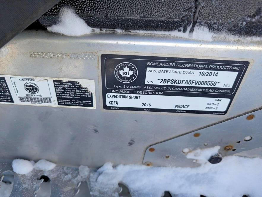 2015 Skidoo Expedition le 900 ace