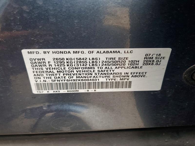 2019 Honda Pilot Touring