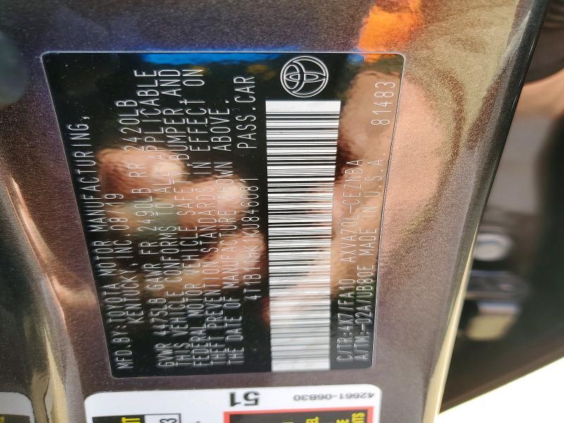 2019 Toyota Camry le