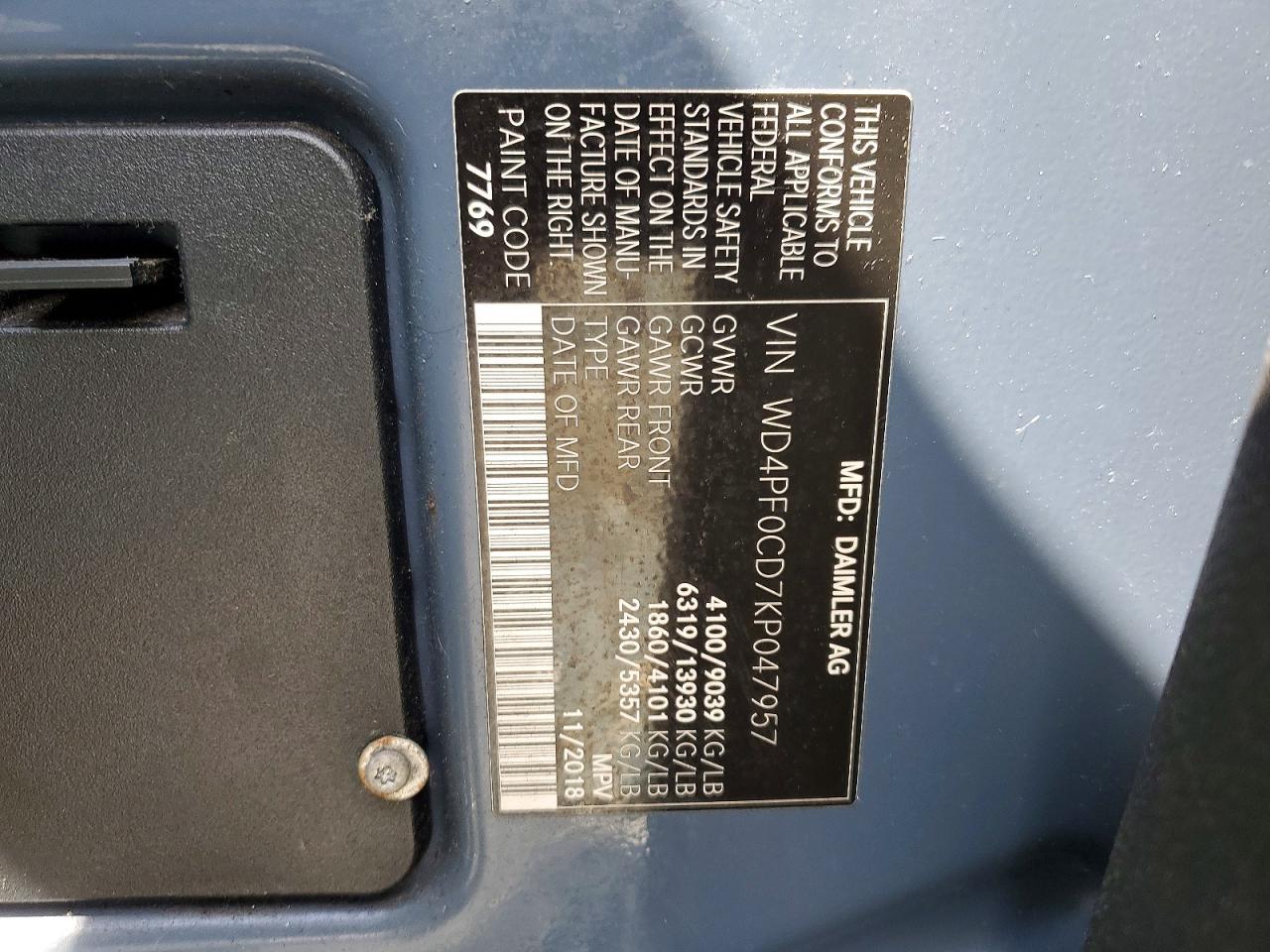 2019 Mercedes-Benz Sprinter 2500 Delivery Van