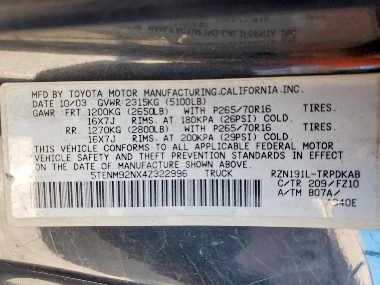 2004 Toyota Tacoma Prerunner