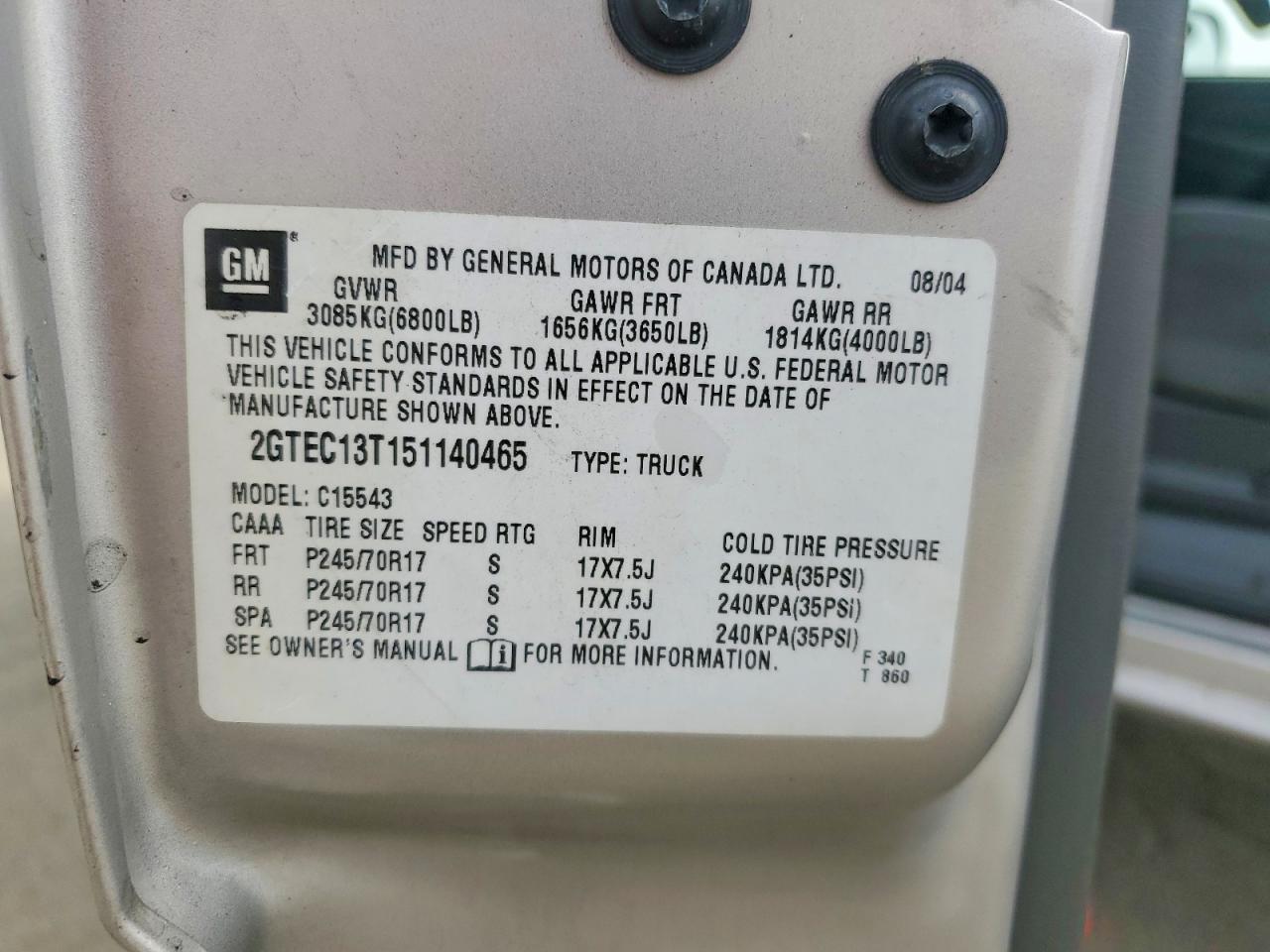 2005 GMC New Sierra C1500