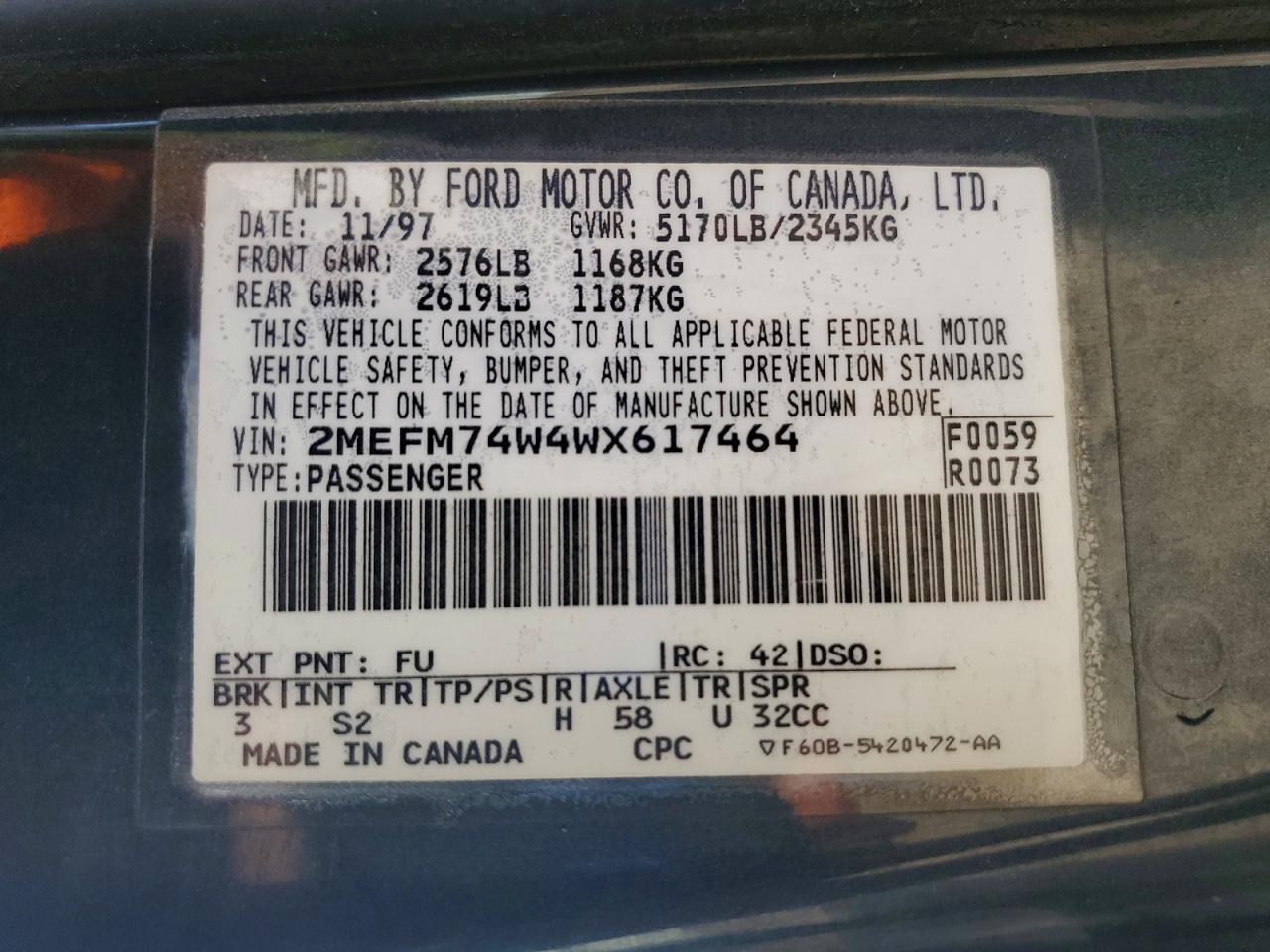 1998 Mercury Grand Marquis gs