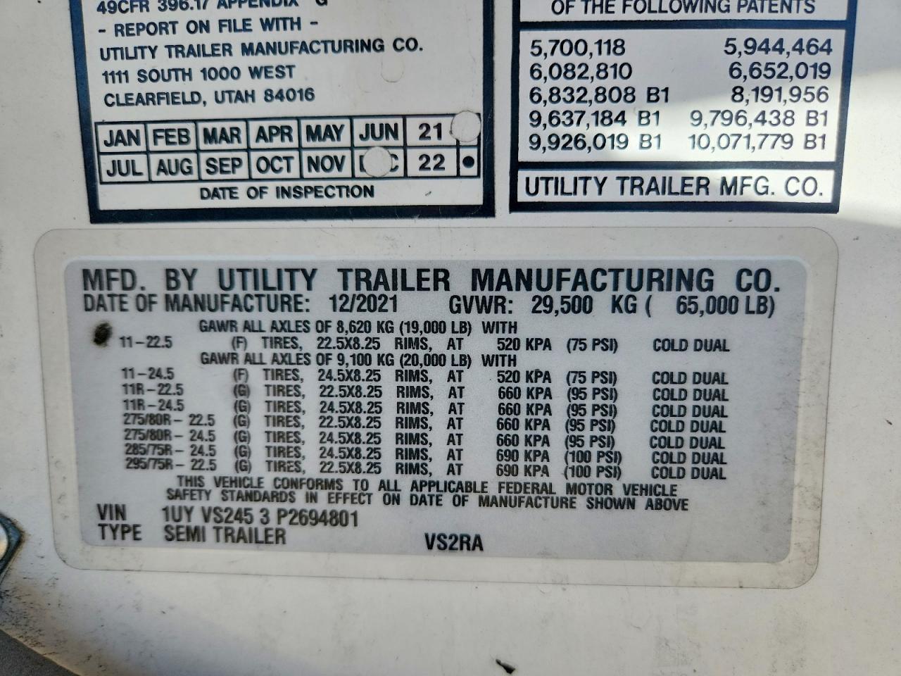 2023 Utility VS2RA Refrigerated Van Trailer