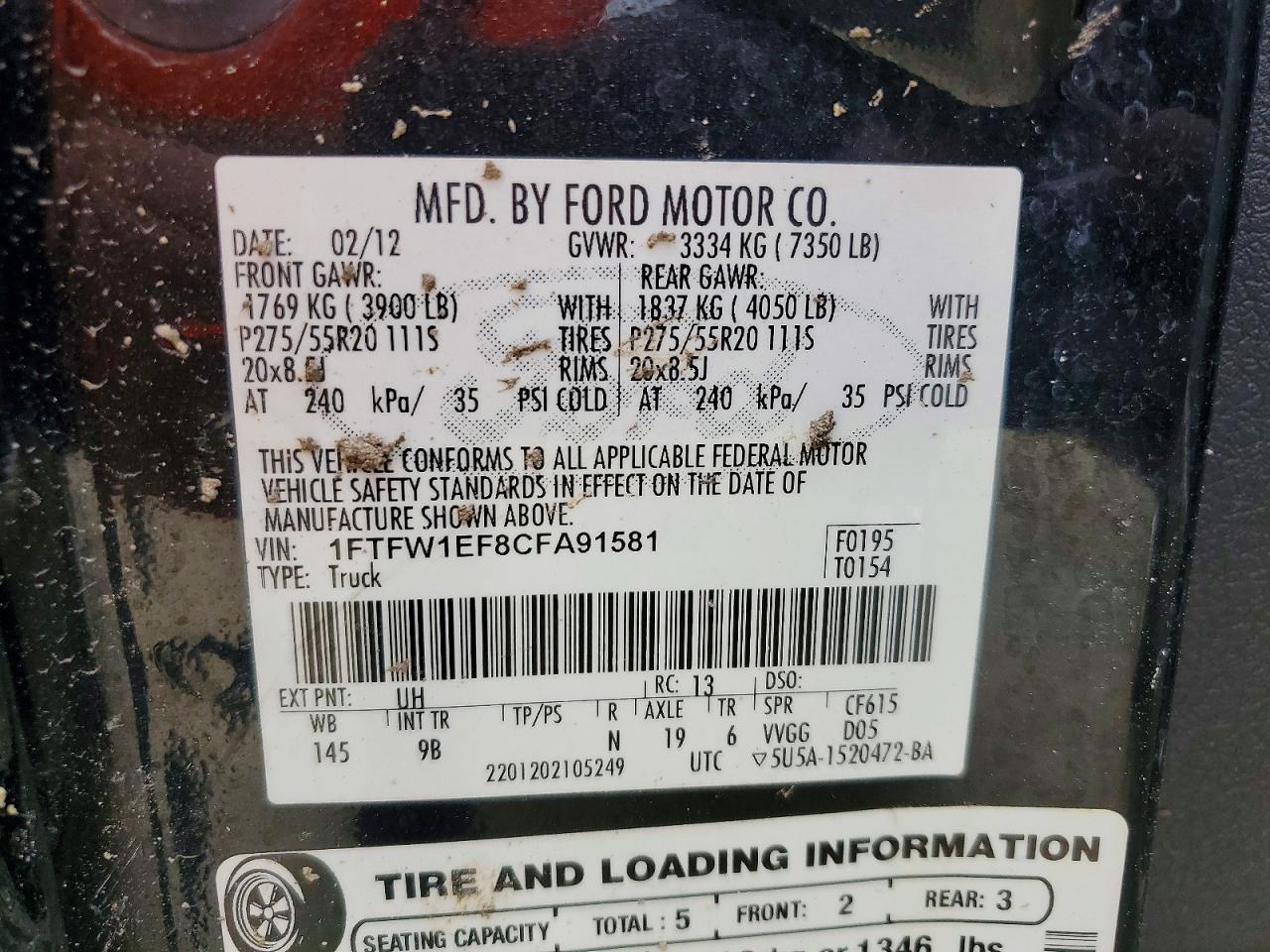 2012 Ford F150 Supercrew