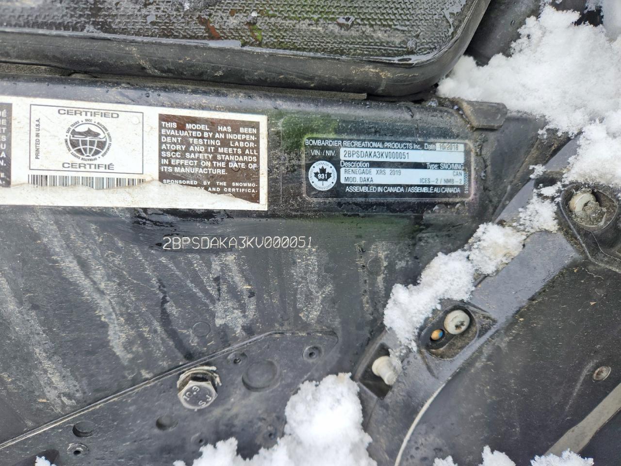 2019 Skidoo Renegade 900 ACE