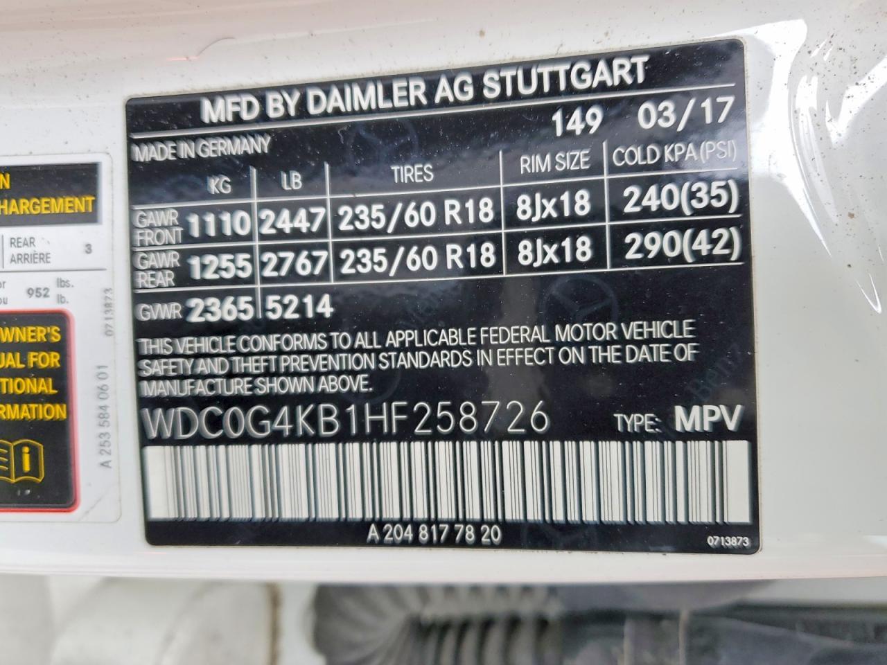 2017 Mercedes-Benz Glc 300 4matic