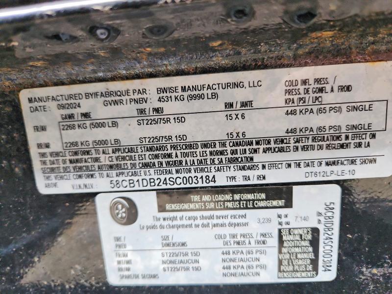 2025 Bwise DT612LP-LE-10 Dump Trailer