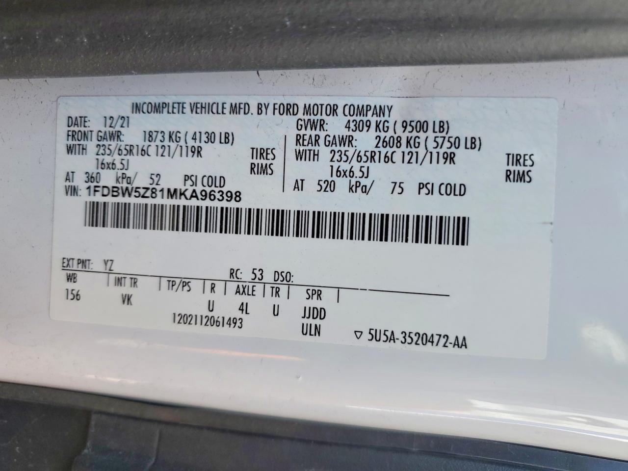 2021 Ford Transit Delivery Truck