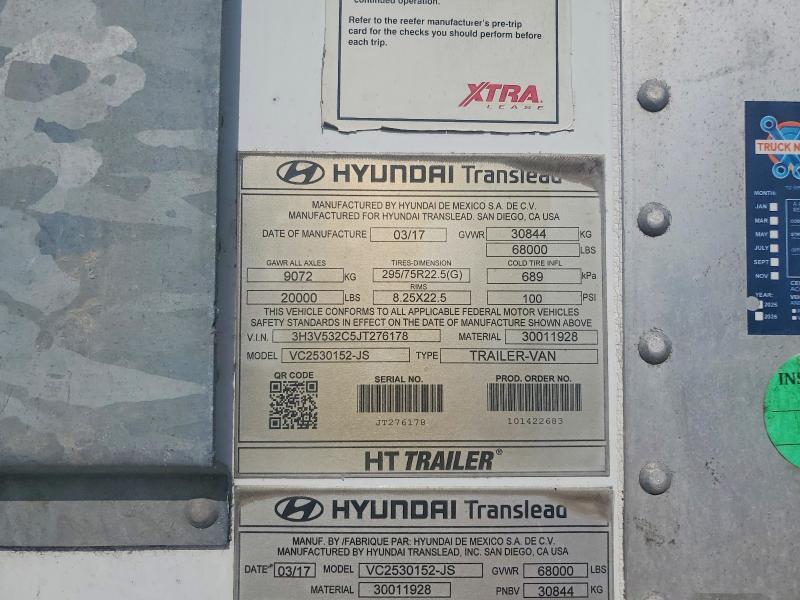 2017 Hyundai Translead Inc 2017 Hyundai Translead VC2530152-JS DRY Van Traile