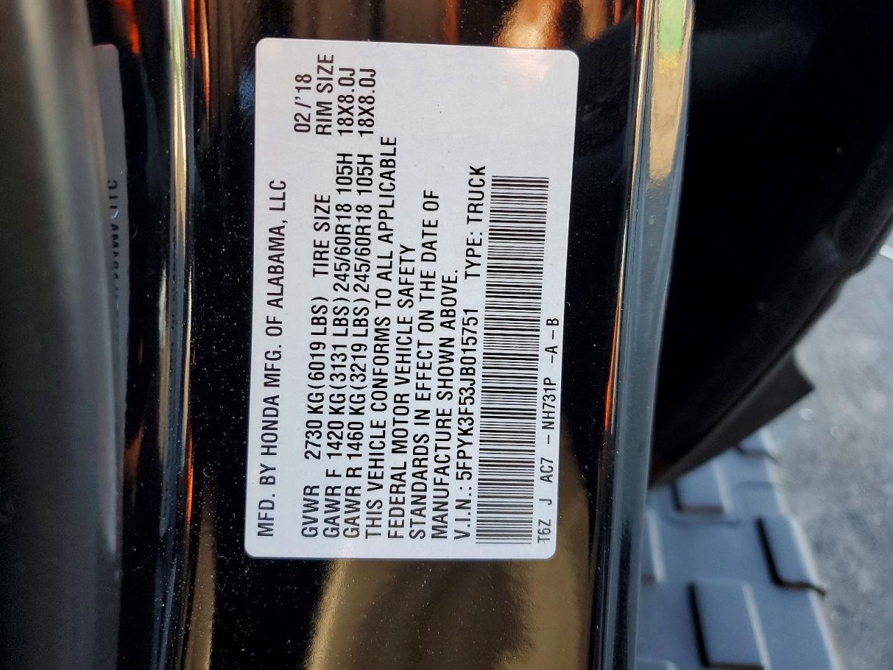 2018 Honda Ridgeline RTL