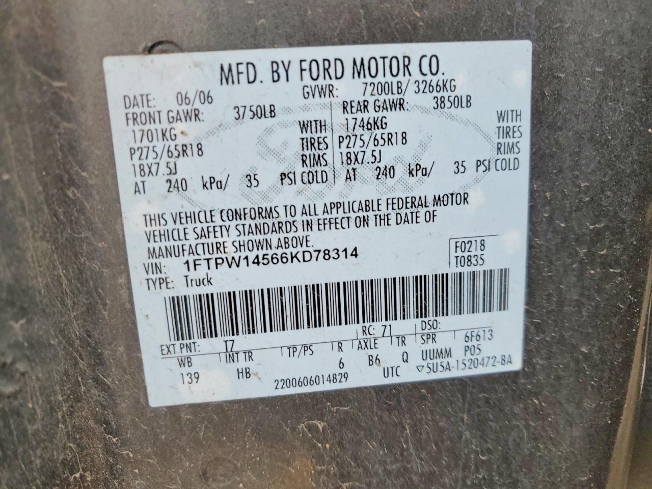 2006 Ford F150 Supercrew