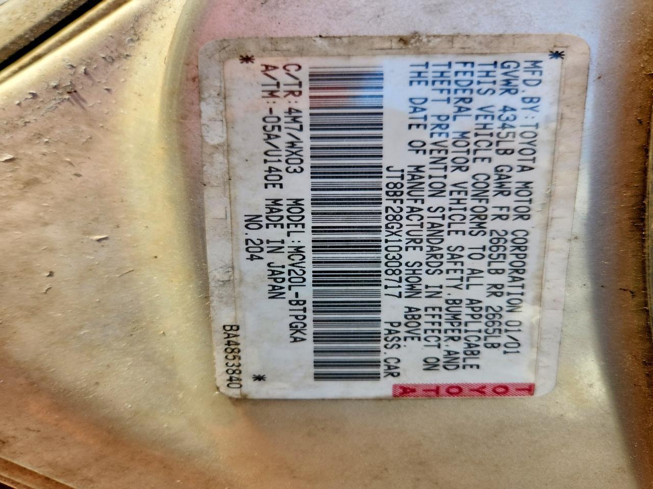 2001 Lexus Es 300 Base