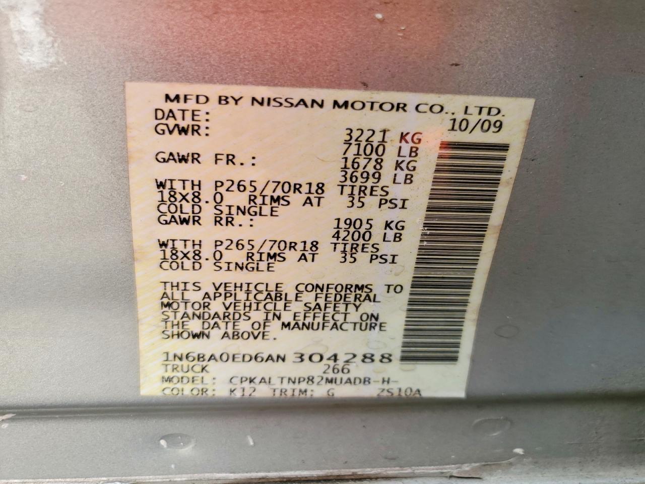 2010 Nissan Titan SE