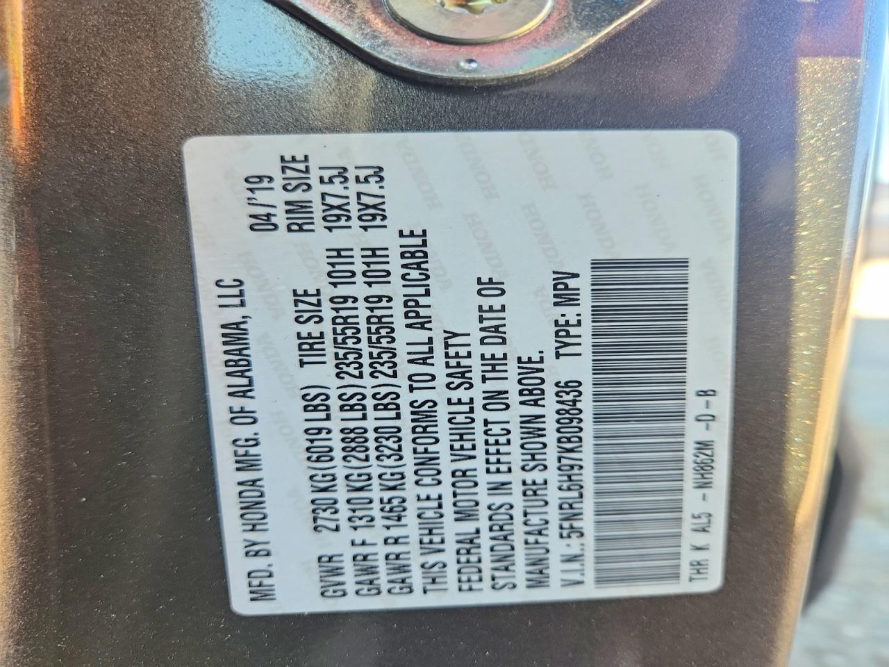 2019 Honda Odyssey Elite