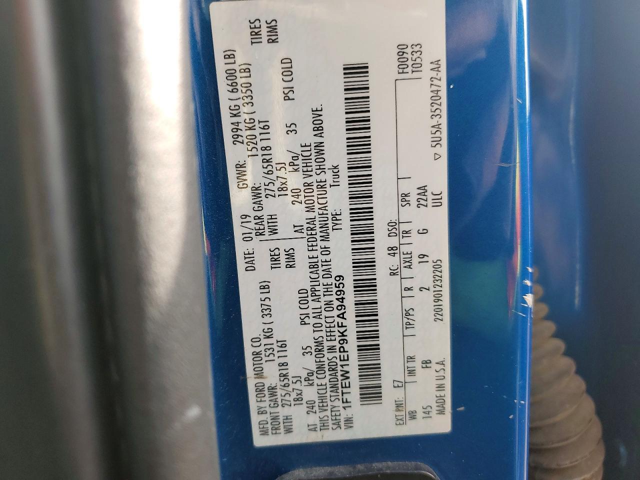 2019 Ford F150 Supercrew