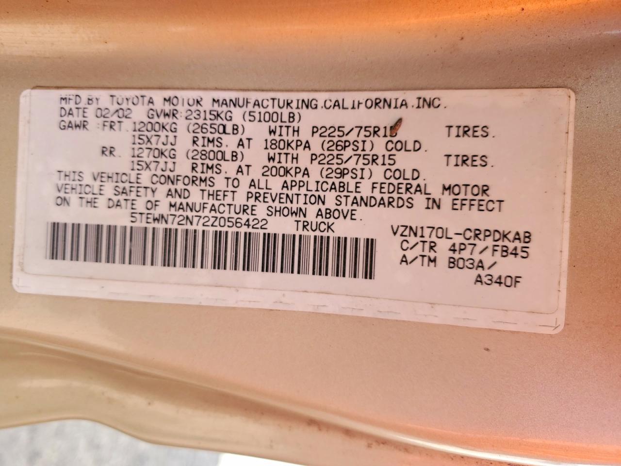 2002 Toyota Tacoma V6