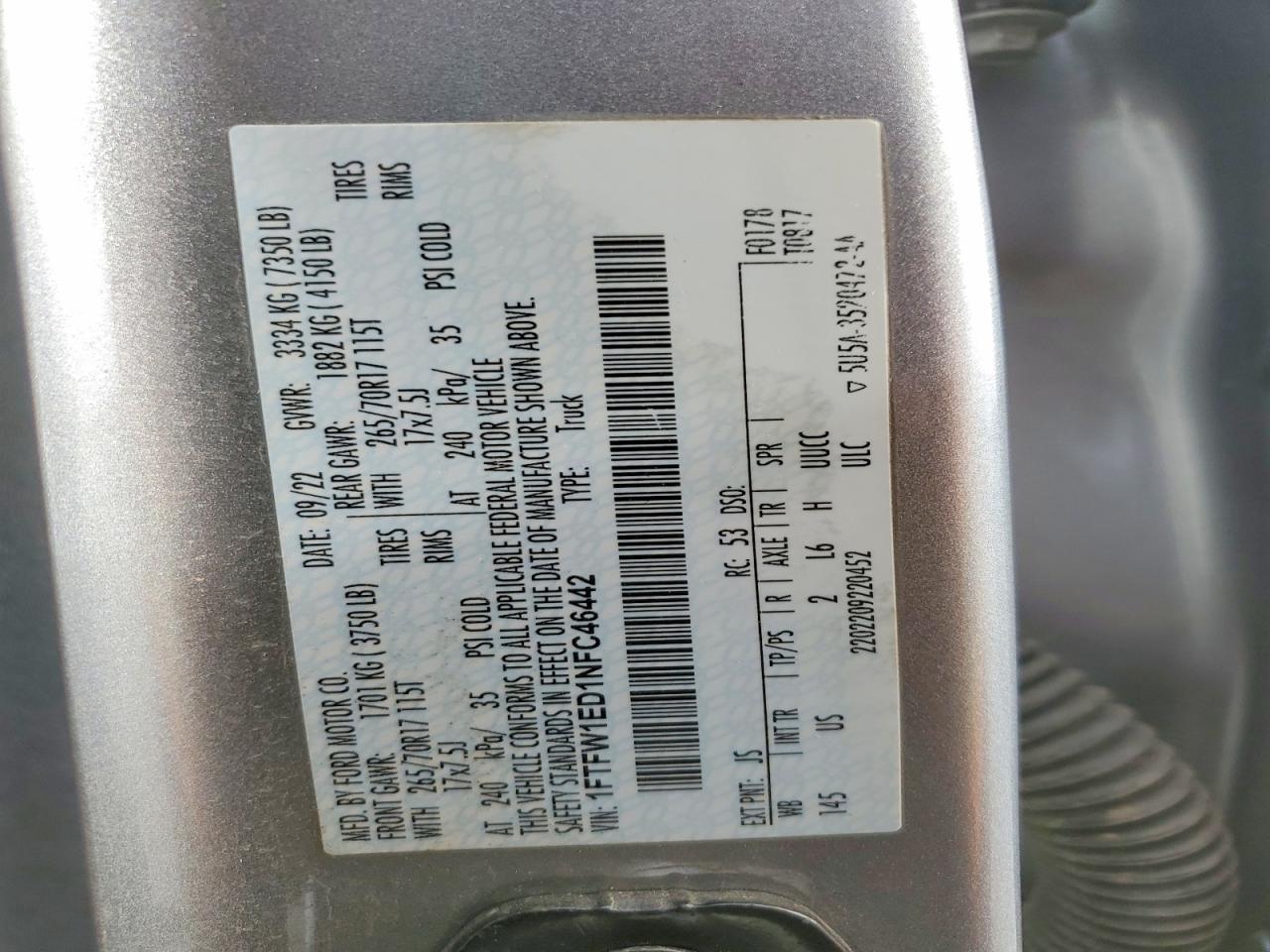 2022 Ford F150 Supercrew