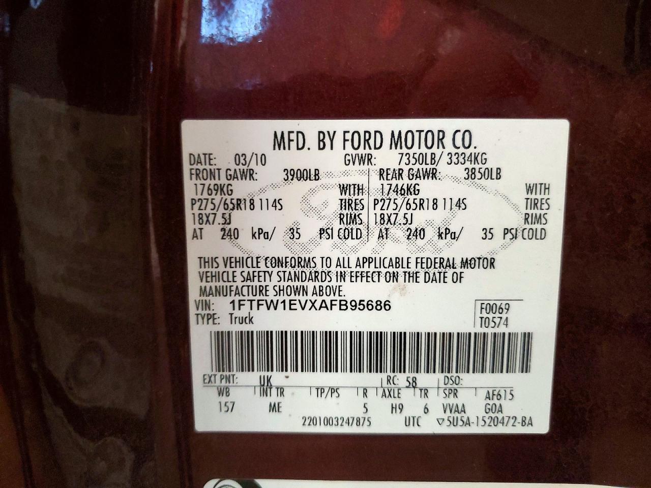 2010 Ford F150 Supercrew