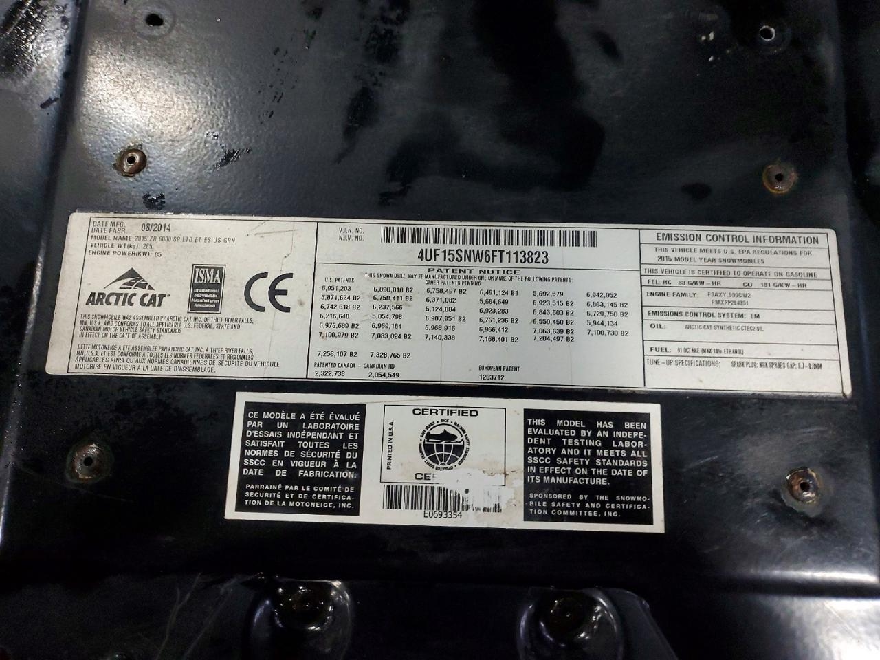 2015 Arctic Cat EL Tigre 6000