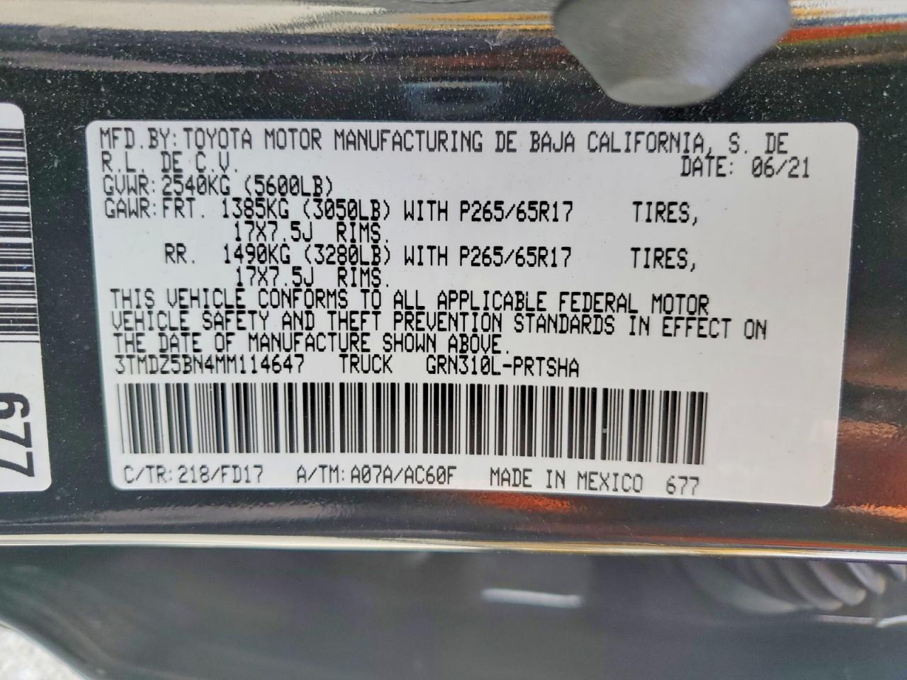2021 Toyota Tacoma TRD Sport