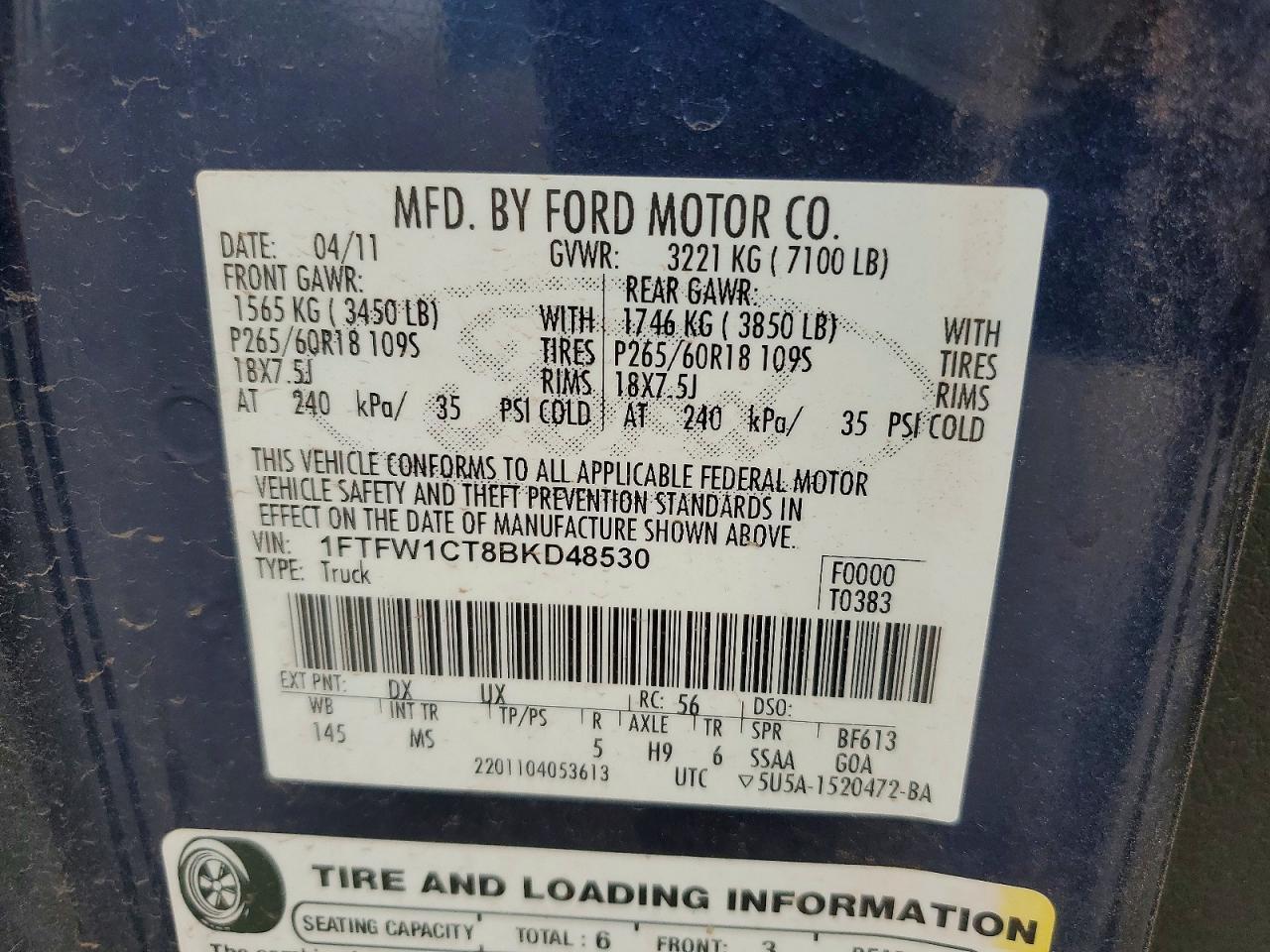 2011 Ford F150 Supercrew