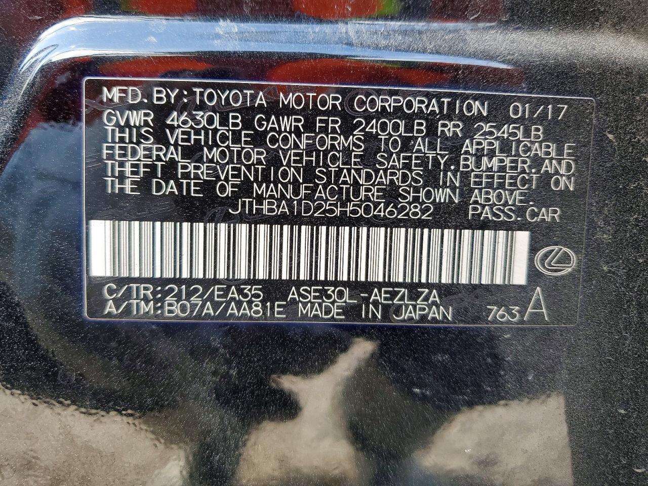 2017 Lexus Is 200t Base