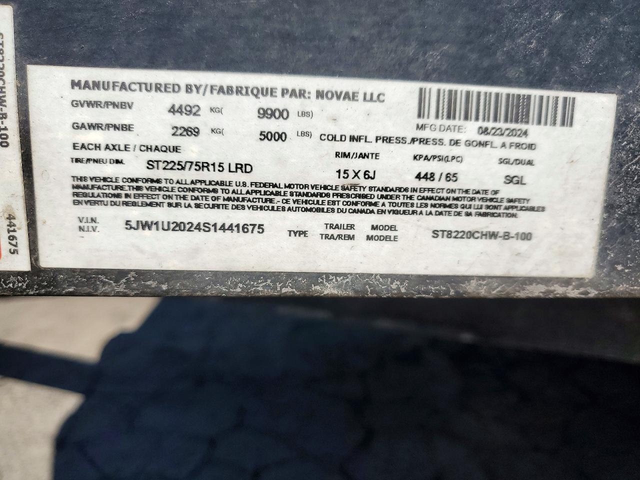 2025 Sure Trac ST8220CHW-B-100 Equipment Trailer