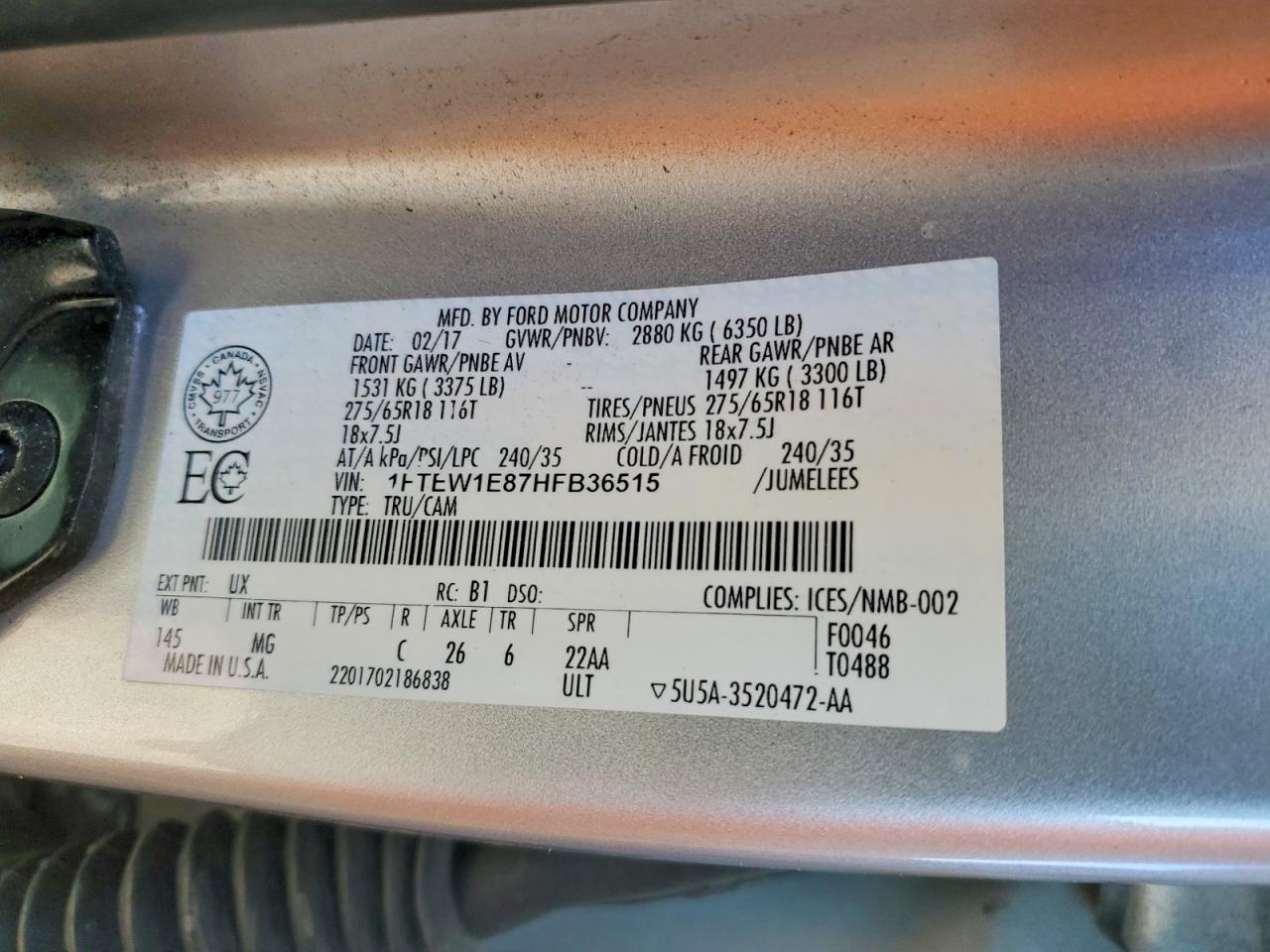 2017 Ford F150 Supercrew