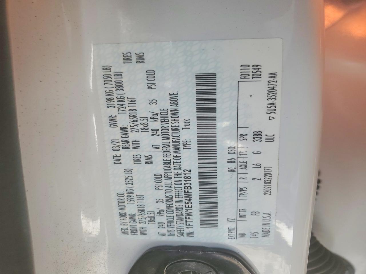 2021 Ford F150 Supercrew