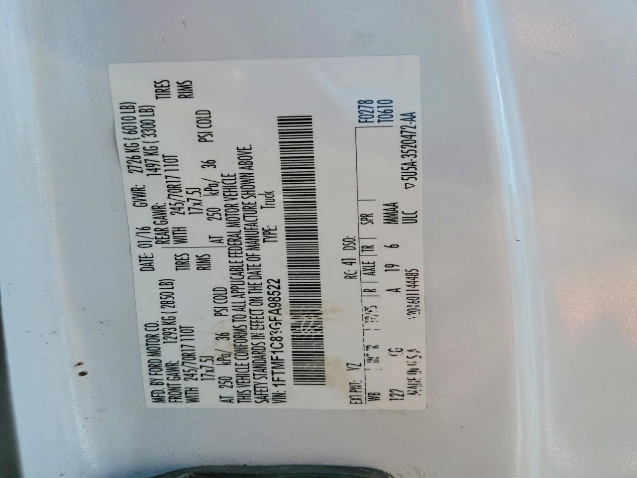 2016 Ford F150