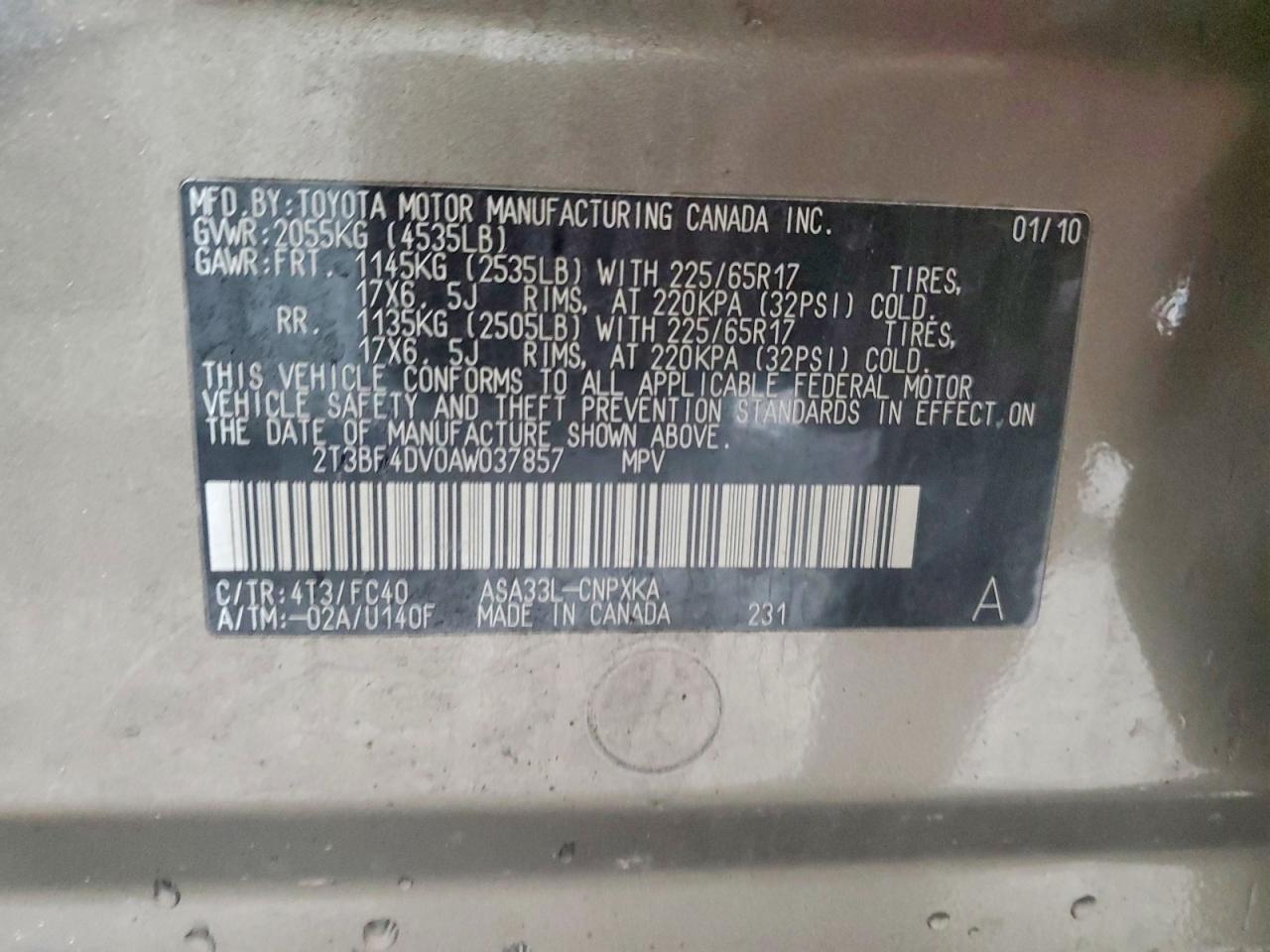 2010 Toyota Rav4 Base