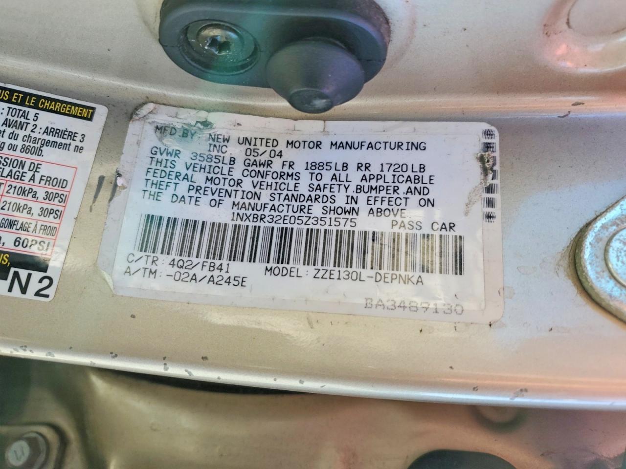 2005 Toyota Corolla le