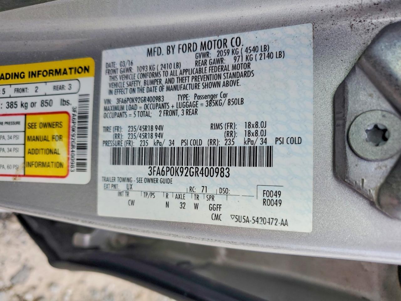2016 Ford Fusion Titanium