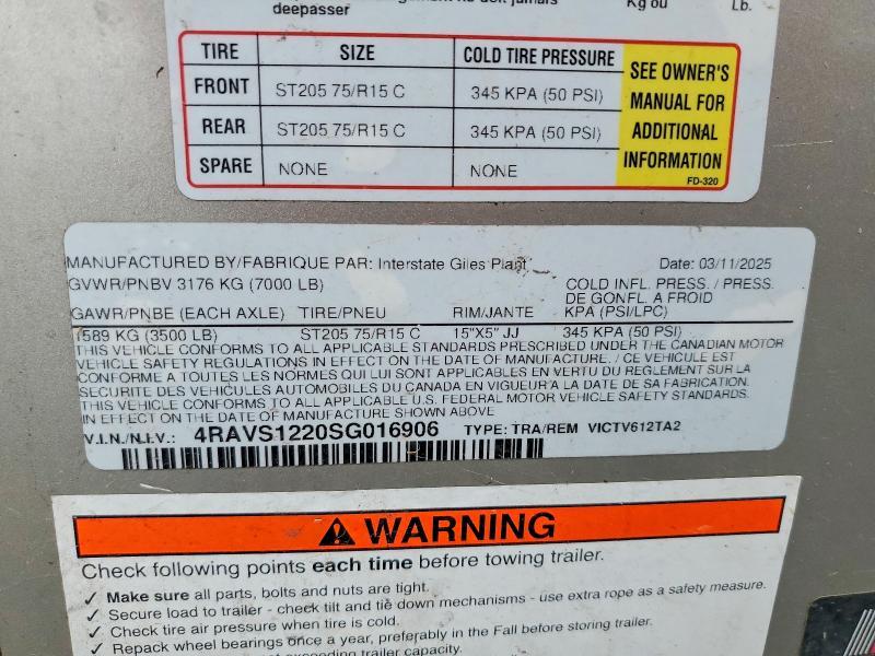 2025 Interstate West Corp 2025 Interstate VICTV612TA2 Enclosed Cargo Trailer