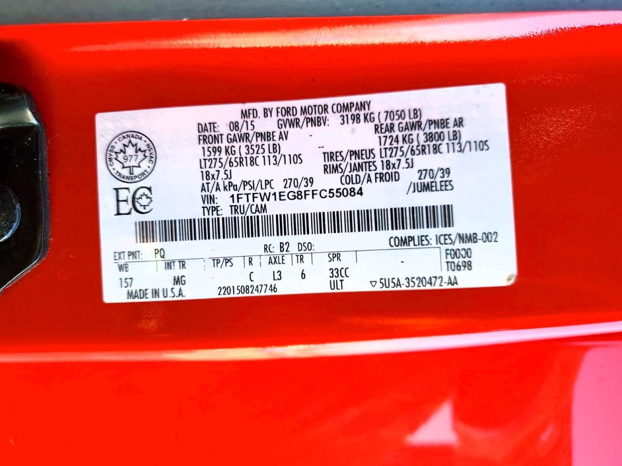2015 Ford F150 Supercrew