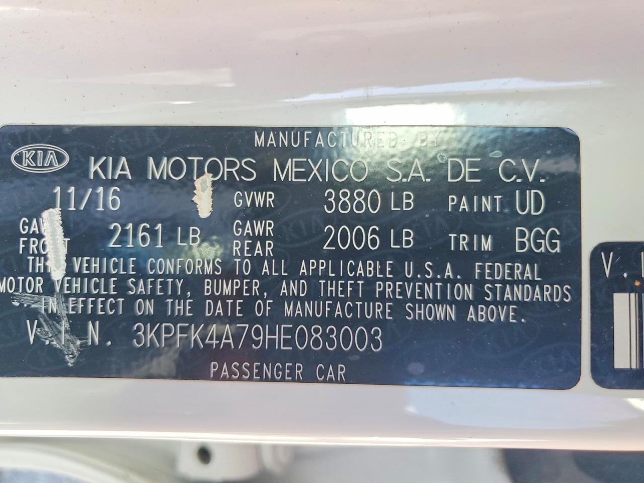 2017 KIA Forte lx