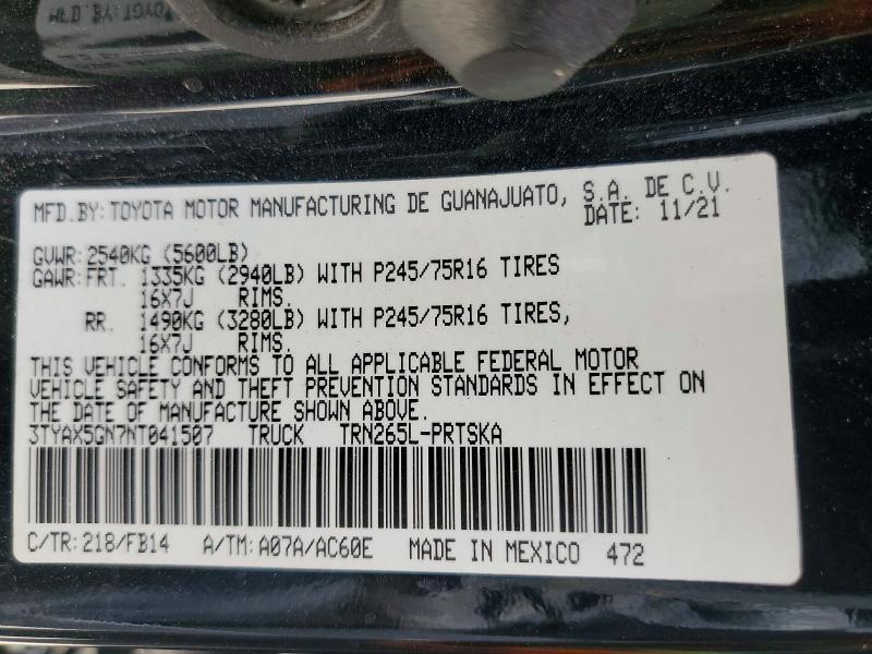 2022 Toyota Tacoma SR