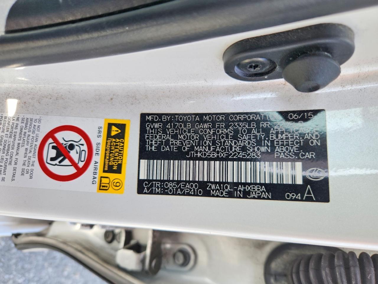 2015 Lexus Ct 200h Base