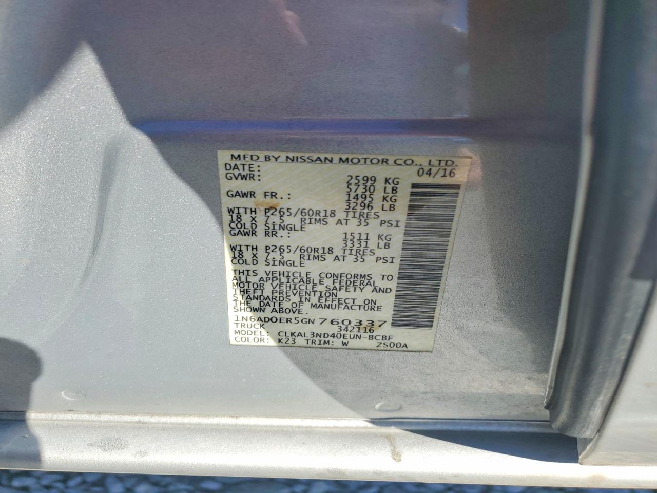 2016 Nissan Frontier SL