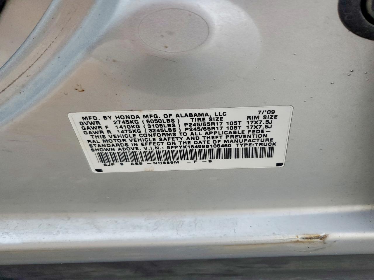 2009 Honda Ridgeline RTS