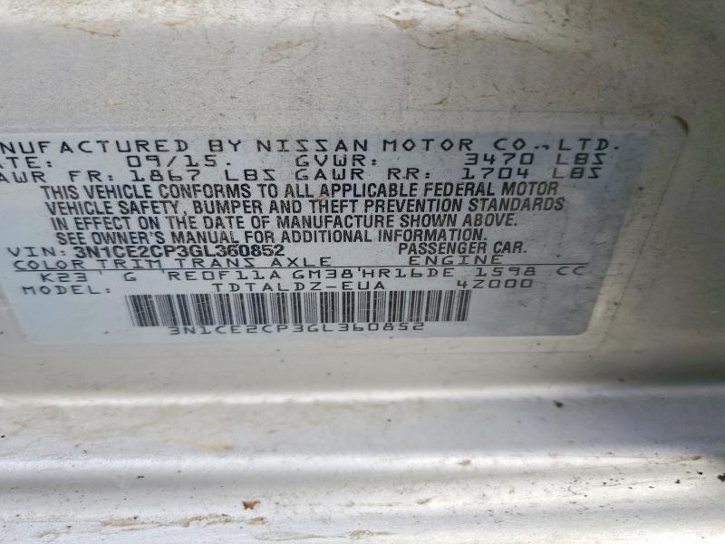 2016 Nissan Versa Note sv