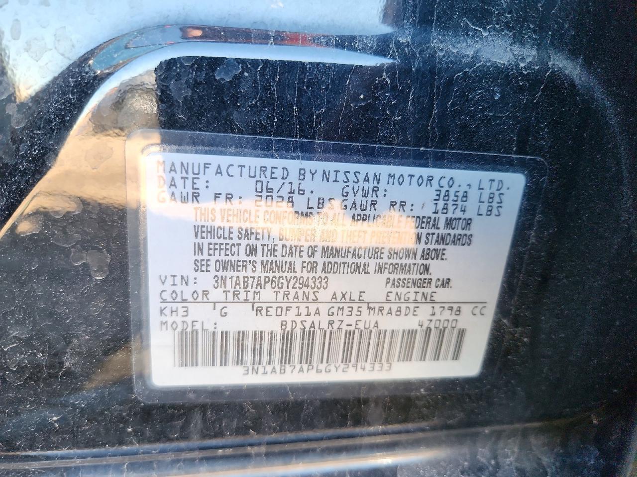 2016 Nissan Sentra sr