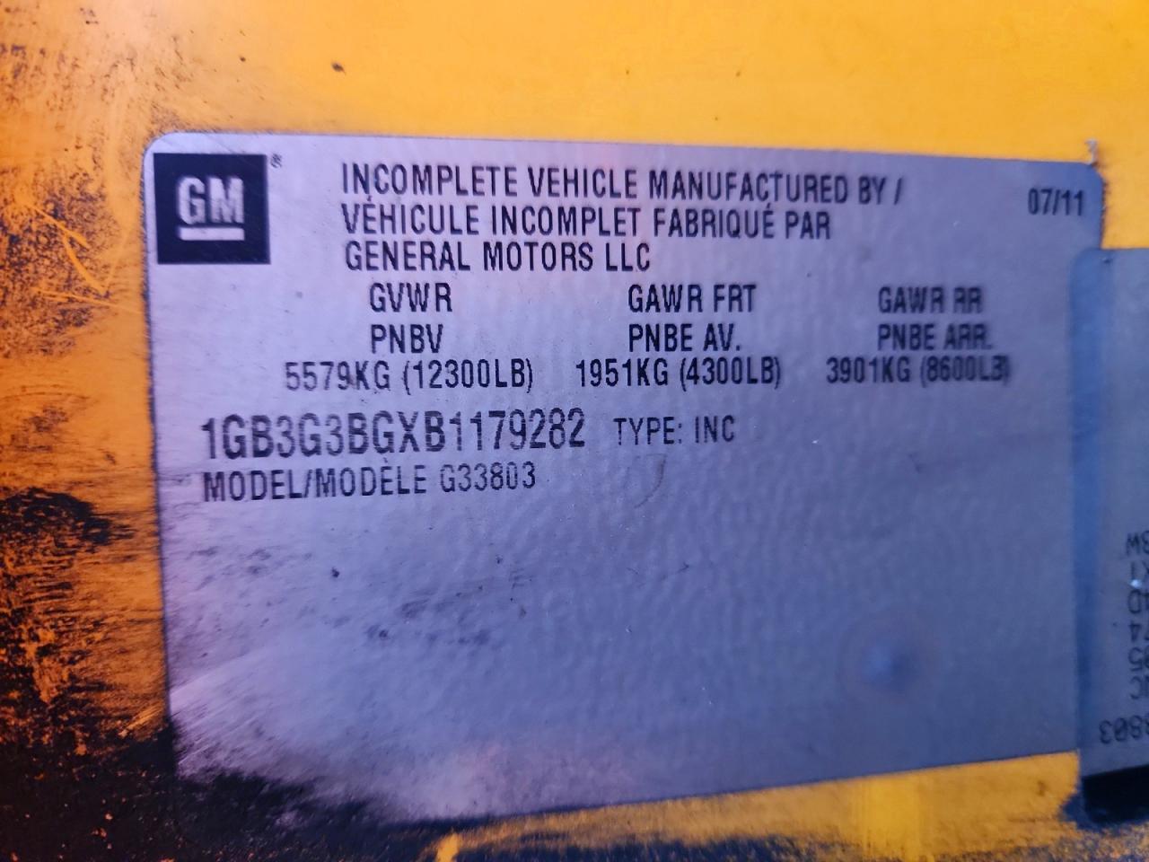 2011 Chev 2011 Collins Bantam G3500-School Bus