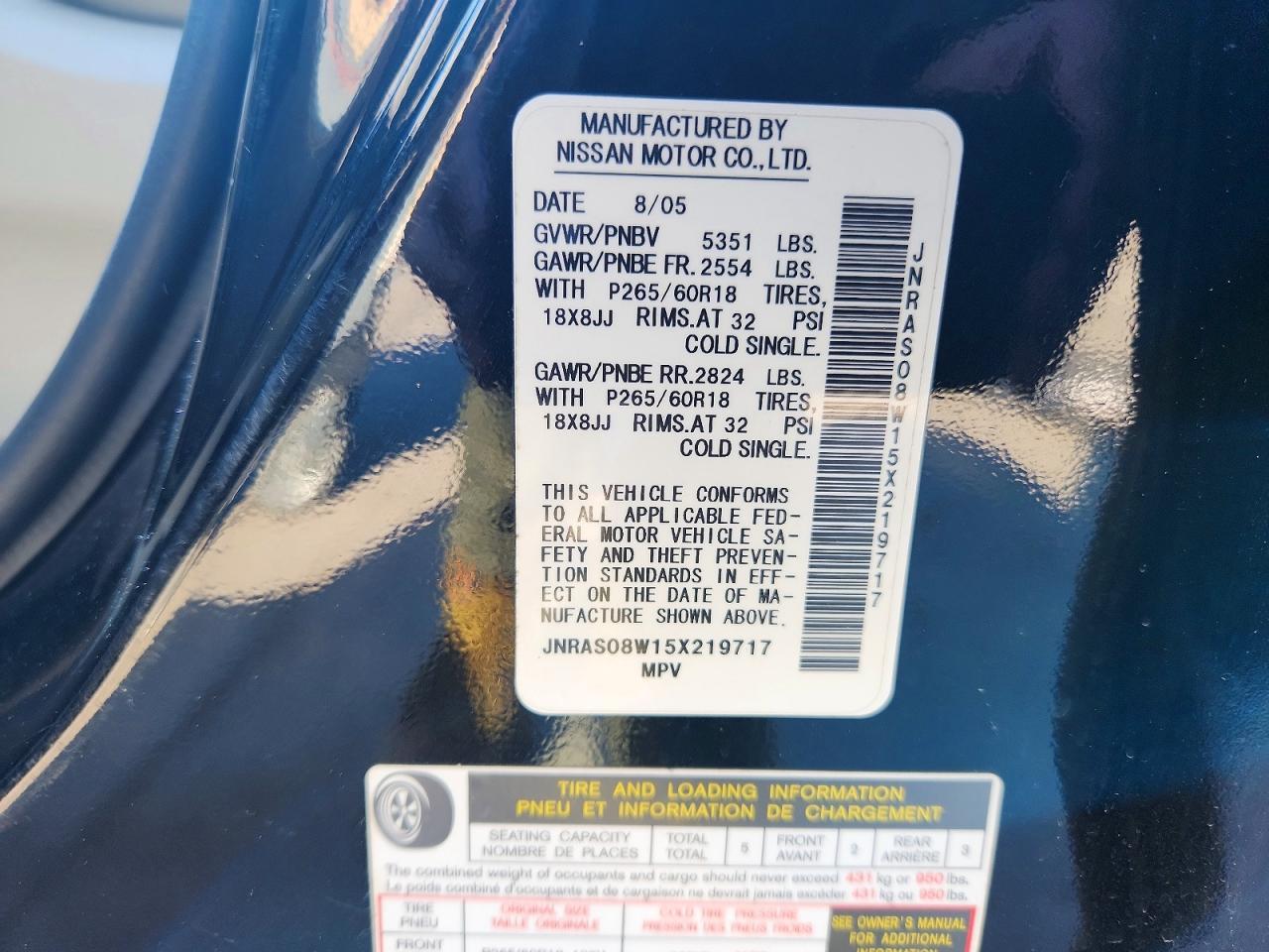 2005 Infiniti Fx35 Base